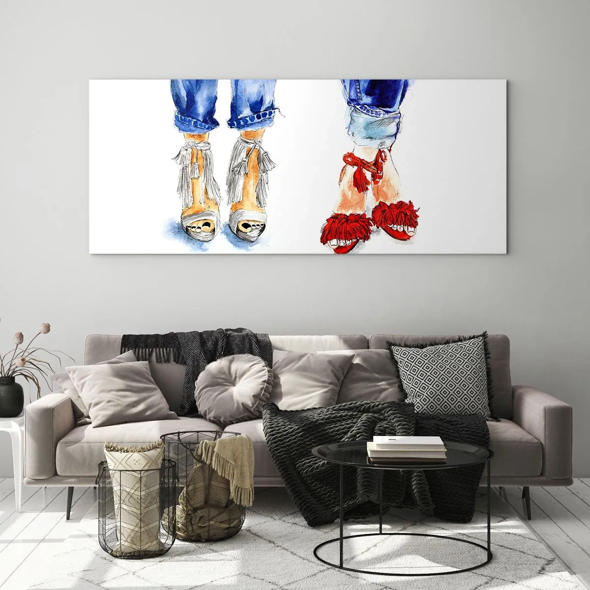 Schilderen op glas - Misschien gaan we wandelen? - 100x40 cm