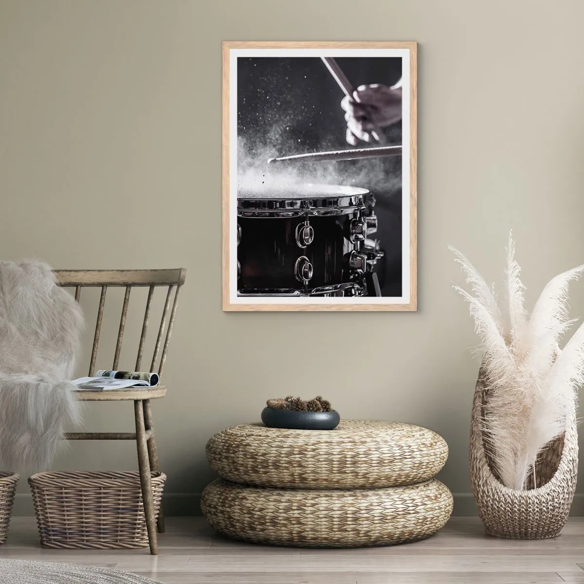 Een poster in een licht eiken lijst - De pols van de muziek - 40x50 cm