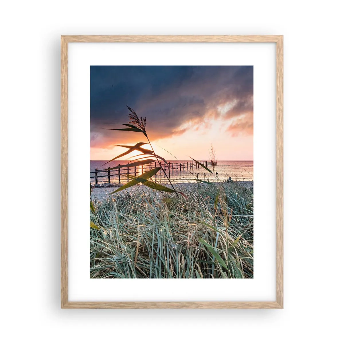Een poster in een licht eiken lijst - Het gaat niet met de wind mee - 40x50 cm