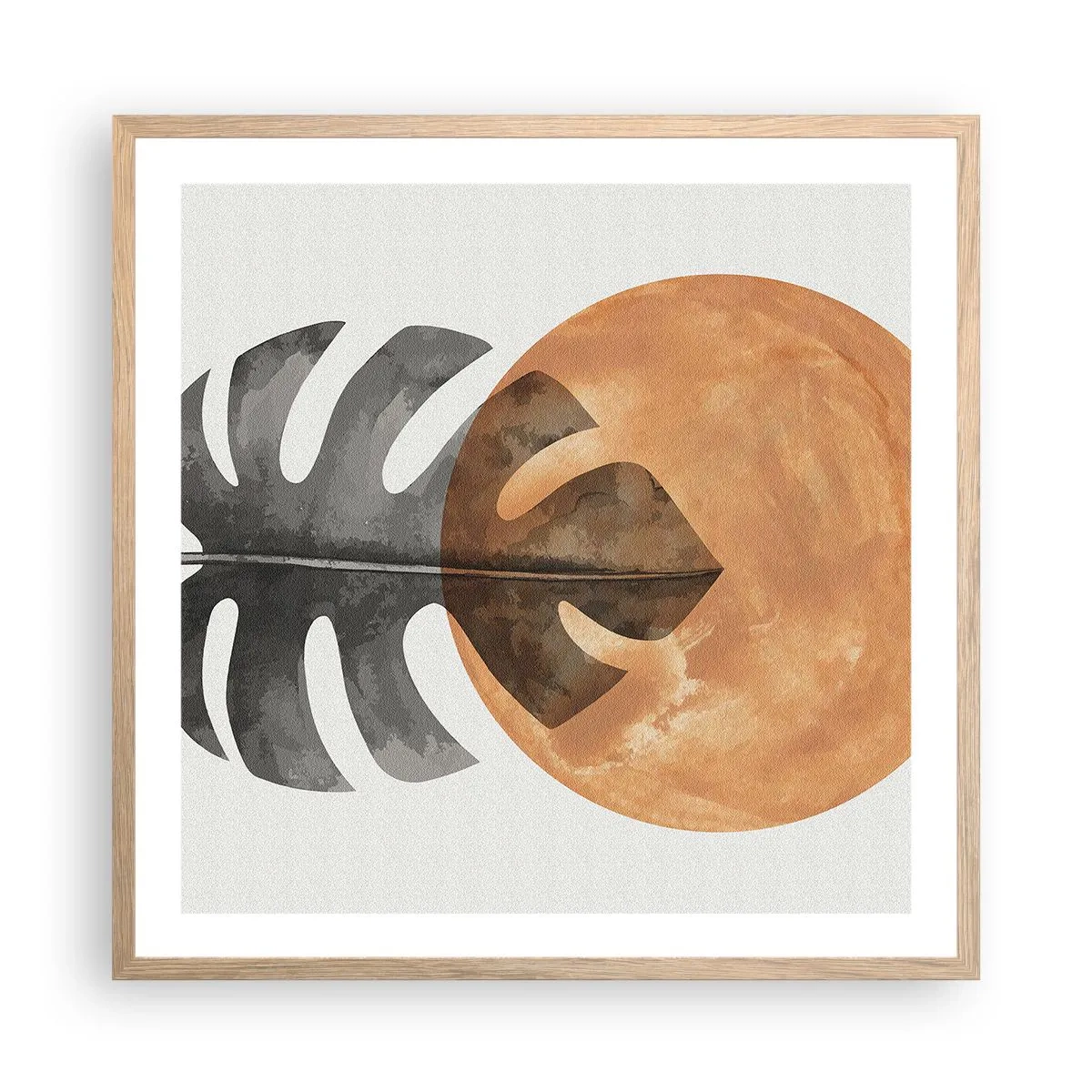 Een poster in een licht eiken lijst - Altijd de zon - 60x60 cm