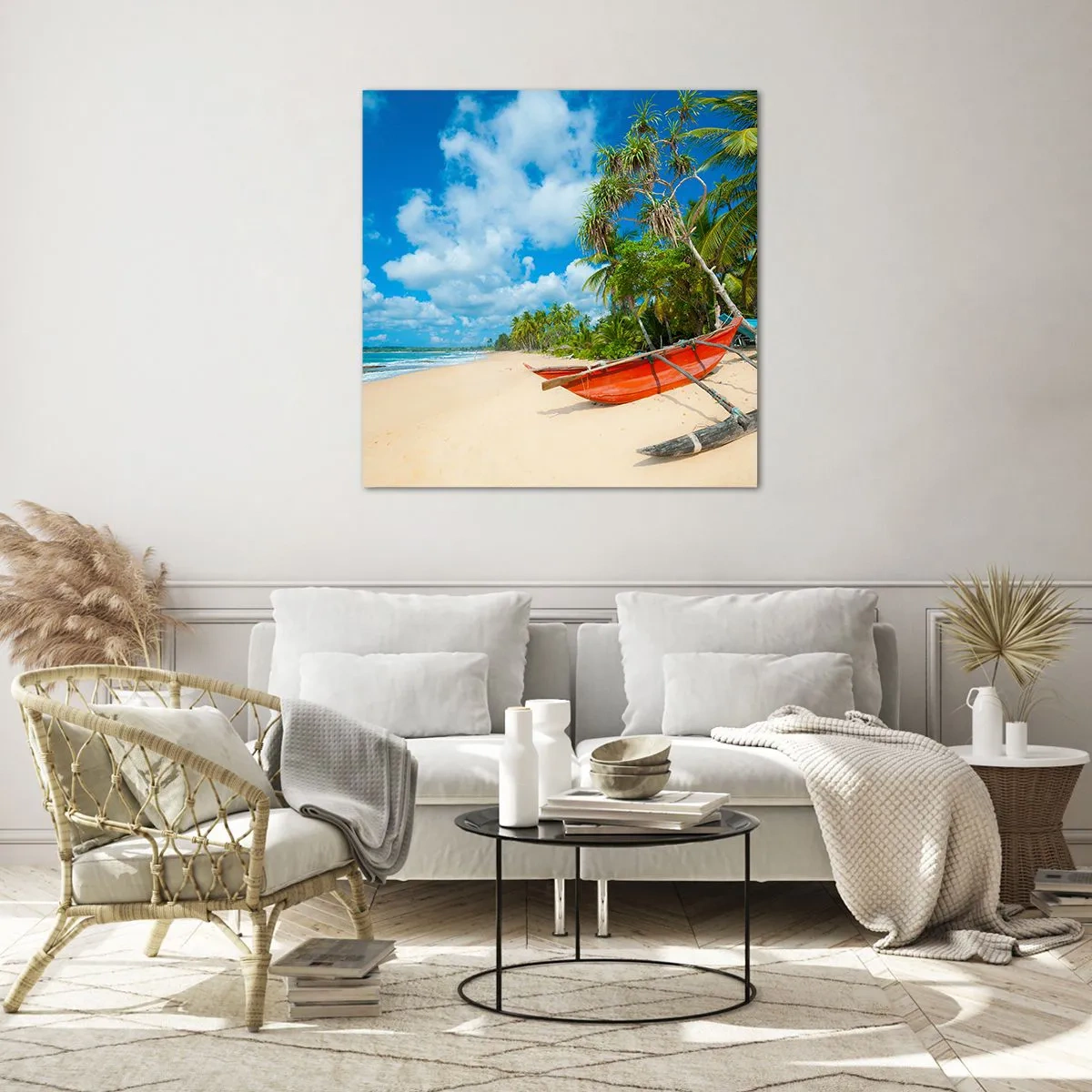 Schilderen op glas - De charme van de tropen - 60x60 cm