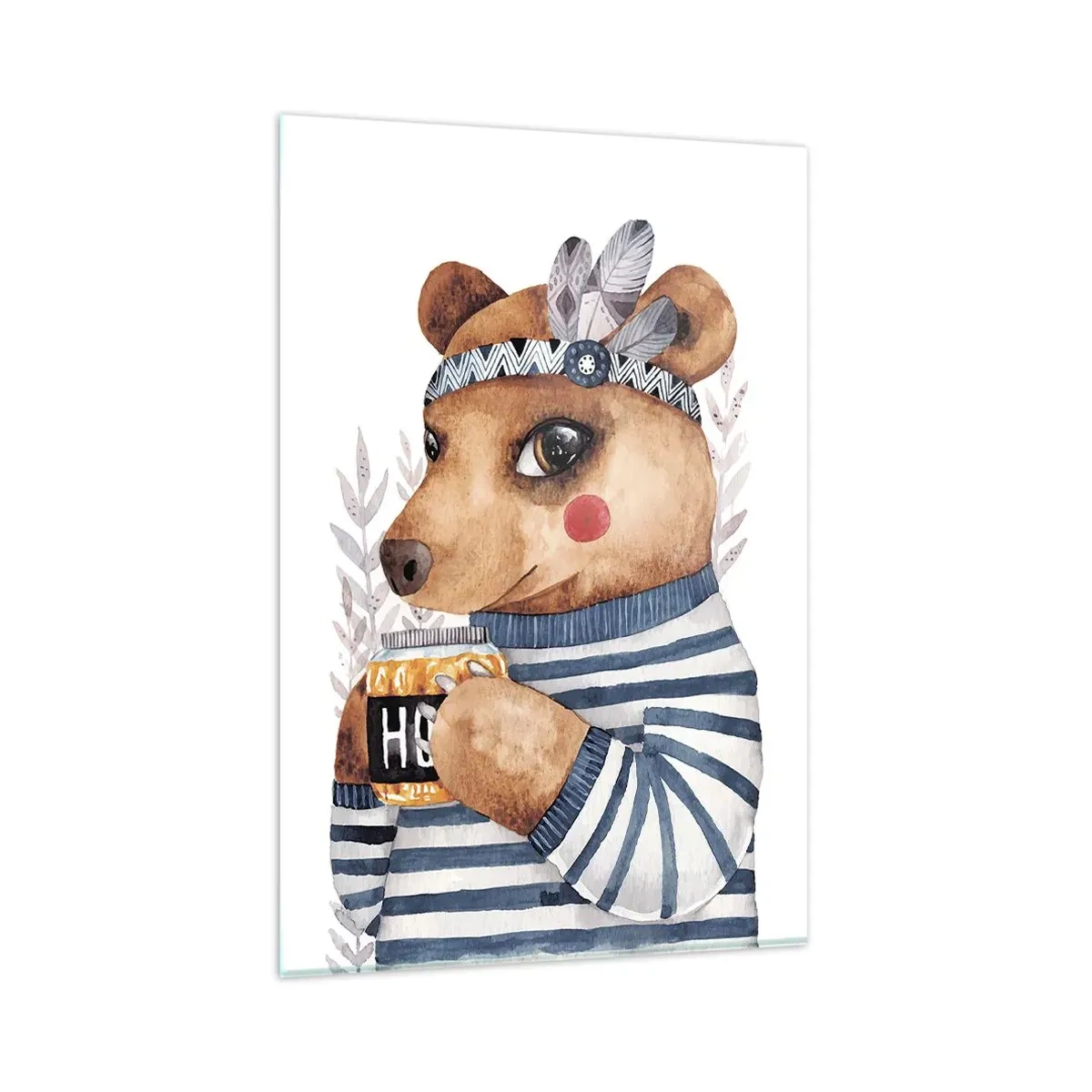 Schilderen op glas - Zoete beer - 80x120 cm