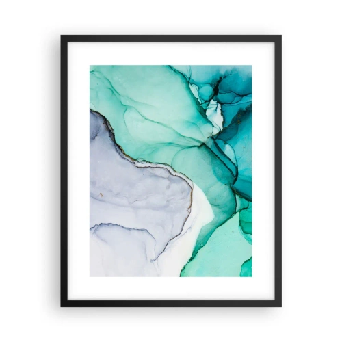 Poster in een zwarte lijst - Een studie in turkoois - 40x50 cm