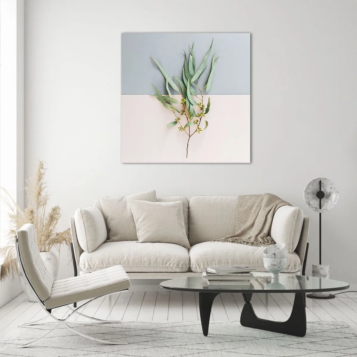 Schilderen op glas - Subtiliteit in pastelkleuren - 70x70 cm