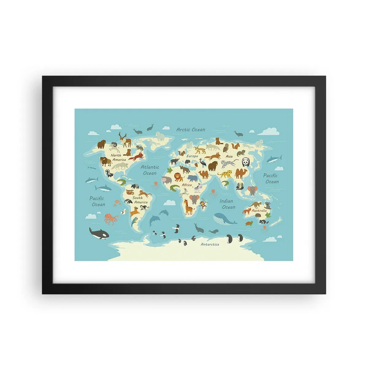 Poster in een zwarte lijst - Goede buren - 40x30 cm