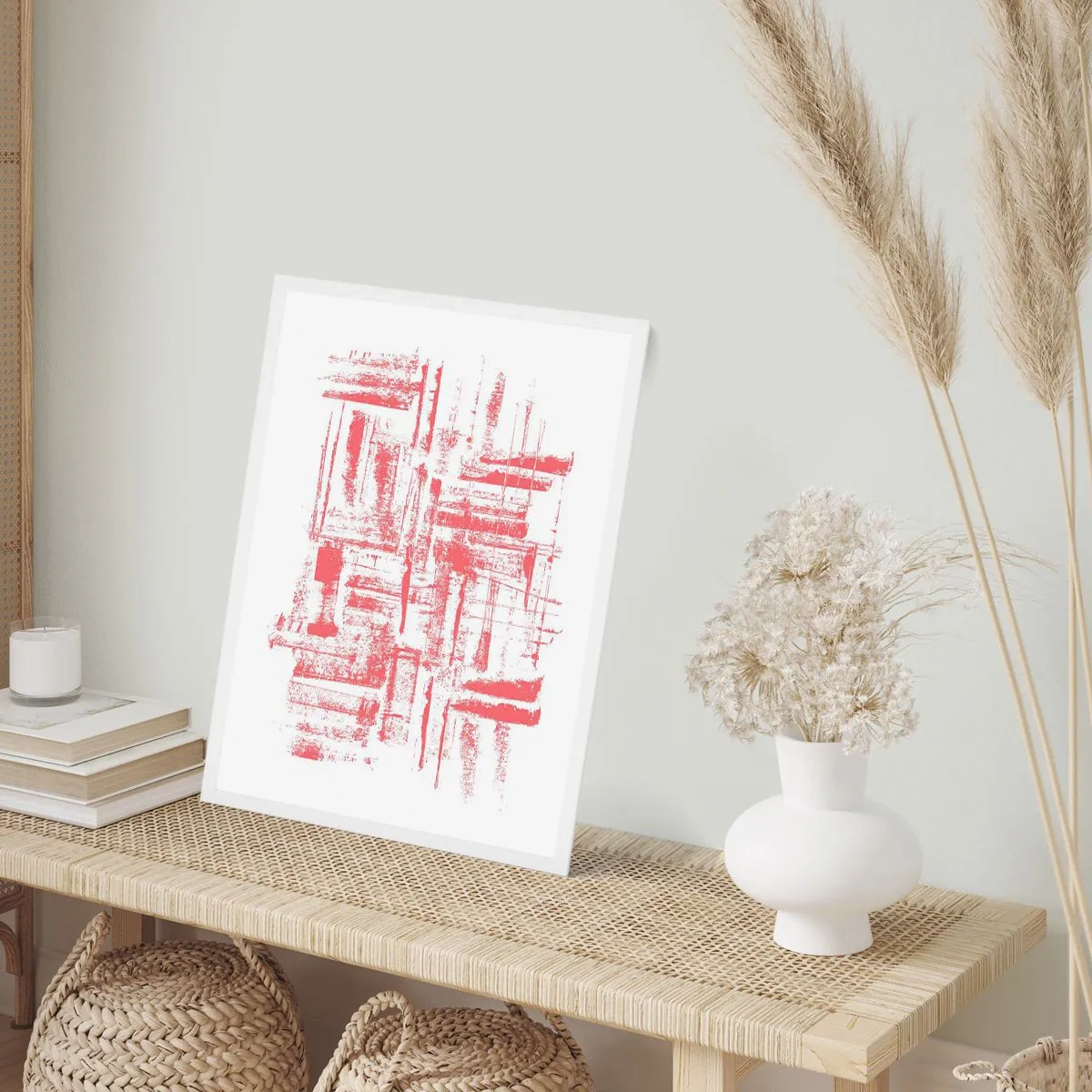 Poster in een witte lijst - De rode stad - 50x70 cm