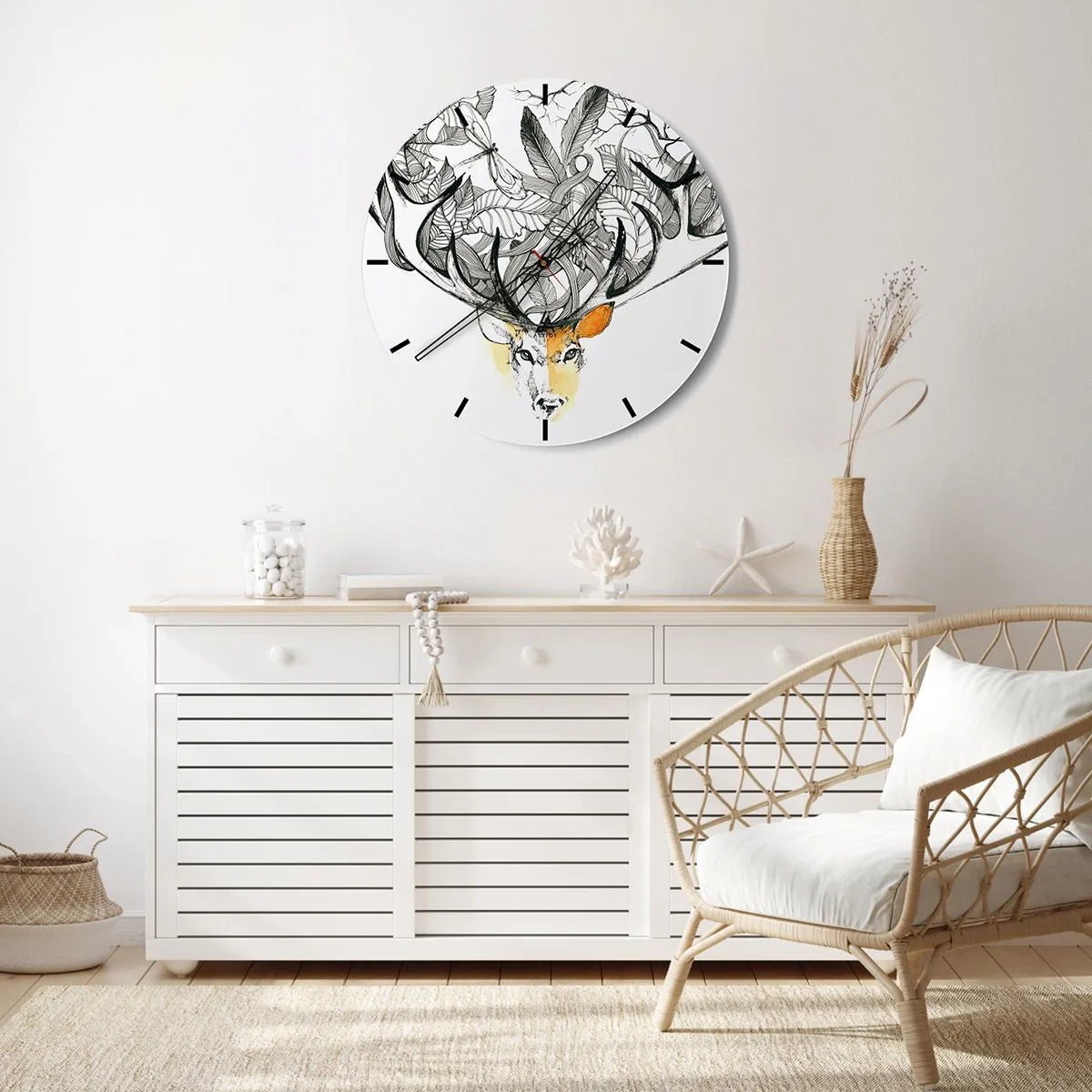 Wandklok - Klok - Hoorns van overvloed - 40x40 cm