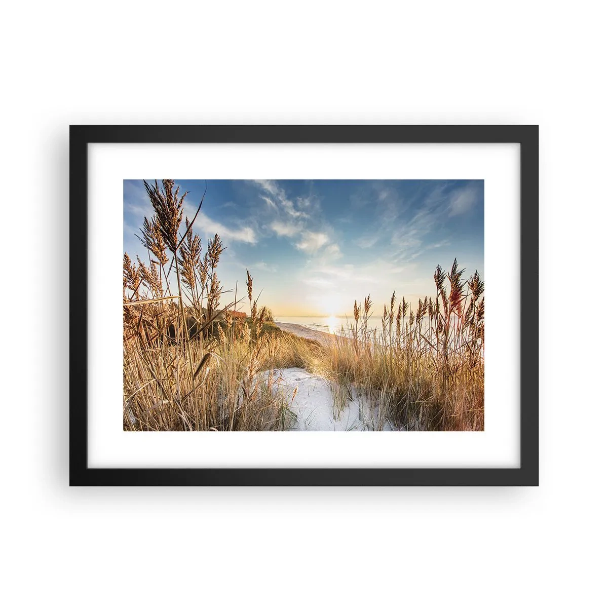 Poster in een zwarte lijst - Noord strand - 40x30 cm