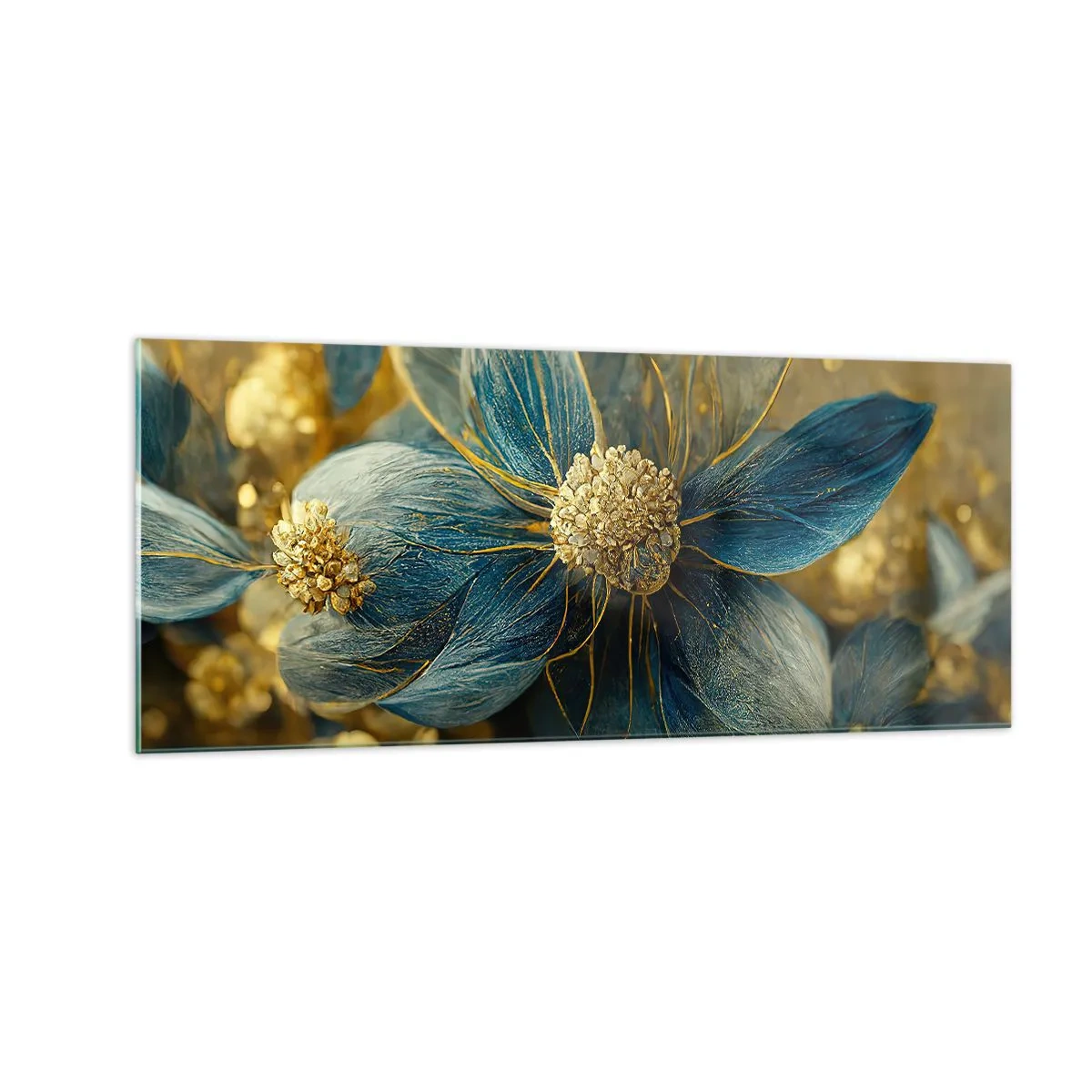 Schilderen op glas - Bloei met goud - 100x40 cm