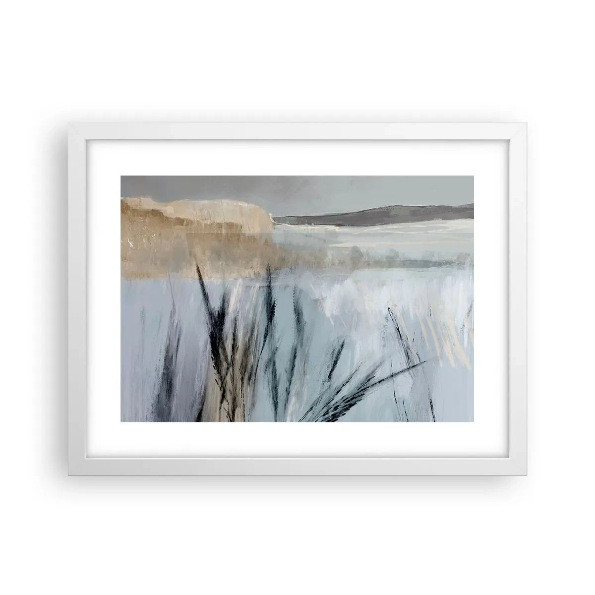 Poster in een witte lijst - Wintervelden - 40x30 cm