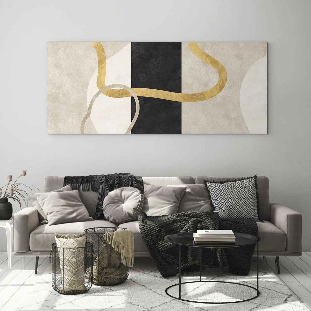 Schilderen op glas - Verwarde vormen - 100x40 cm