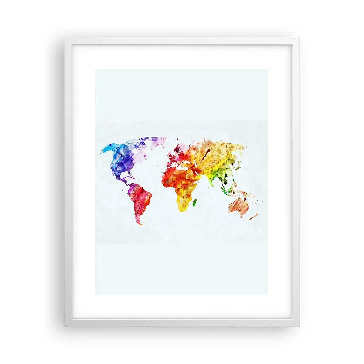 Poster in een witte lijst - Alle kleuren van de wereld - 40x50 cm