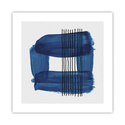 Poster - Blauwe en zwarte compositie - 40x40 cm