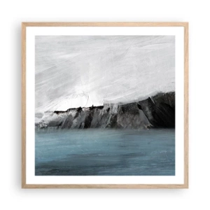 Een poster in een licht eiken lijst - Water – aarde: botsing der elementen - 60x60 cm