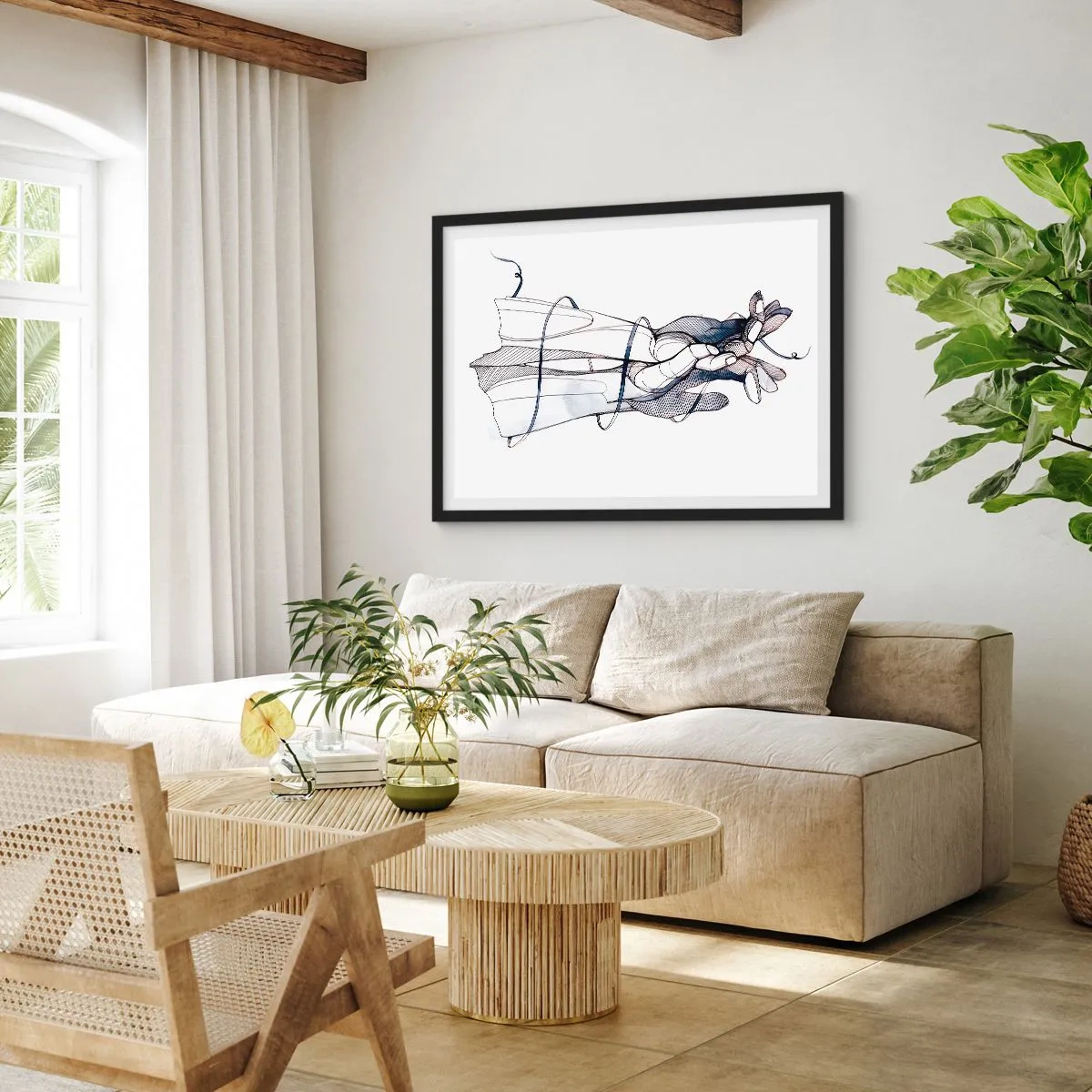 Poster in een zwarte lijst - Touch-studie - 40x30 cm