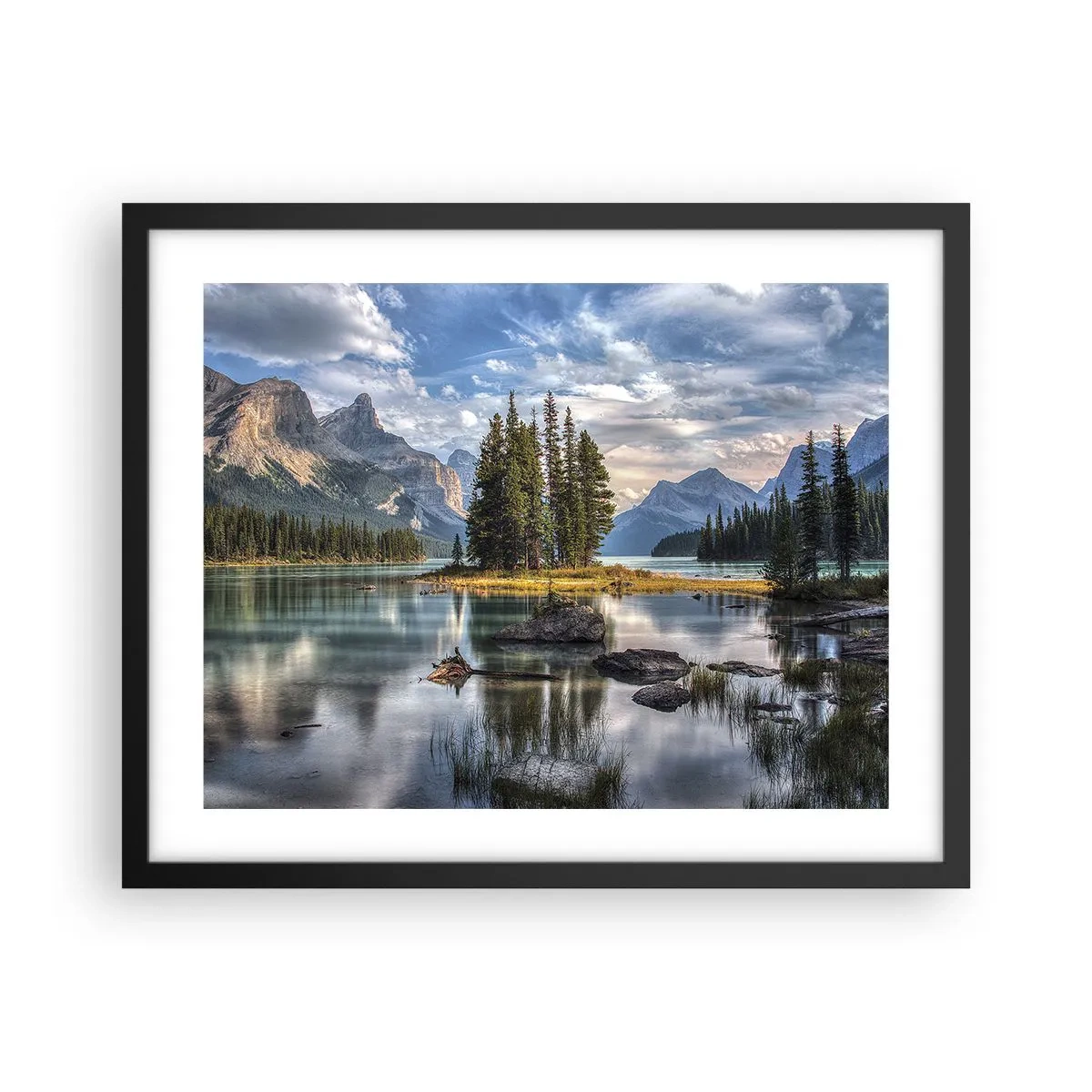 Poster in een zwarte lijst - Aan het grote en schone water ... - 50x40 cm