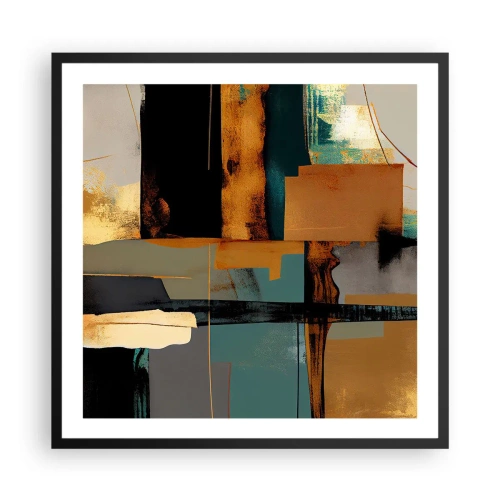 Poster in een zwarte lijst - Abstractie – licht en schaduw - 60x60 cm