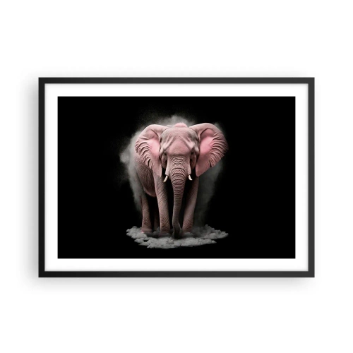 Poster in een zwarte lijst - Denk niet aan een roze olifant! - 70x50 cm