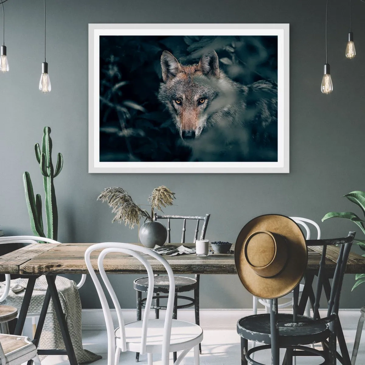 Poster in een witte lijst - Jager - 50x40 cm