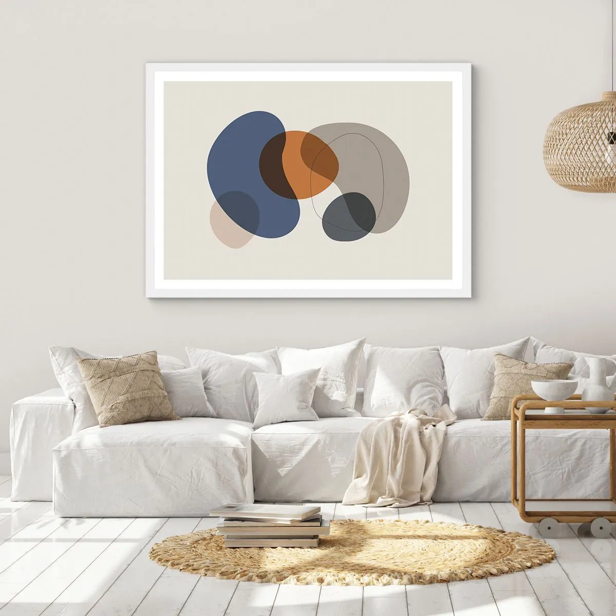 Poster in een witte lijst - Kleur druppels - 91x61 cm