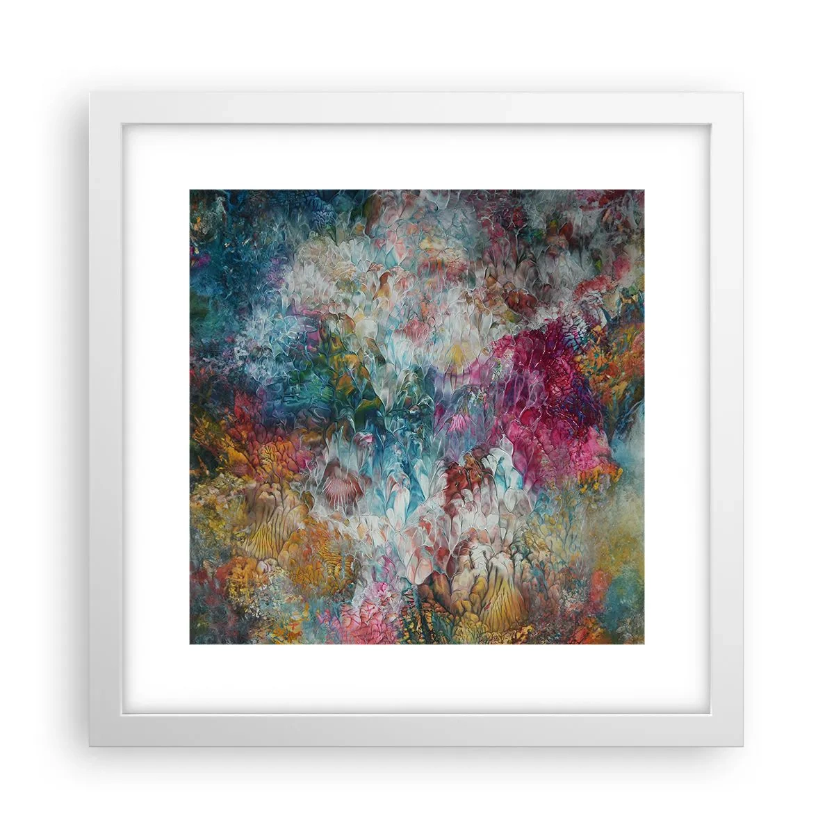 Poster in een witte lijst - Volledig in bloei - 30x30 cm