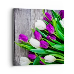 Schilderen op canvas - Op de dag van een voorjaarsvakantie - 40x40 cm