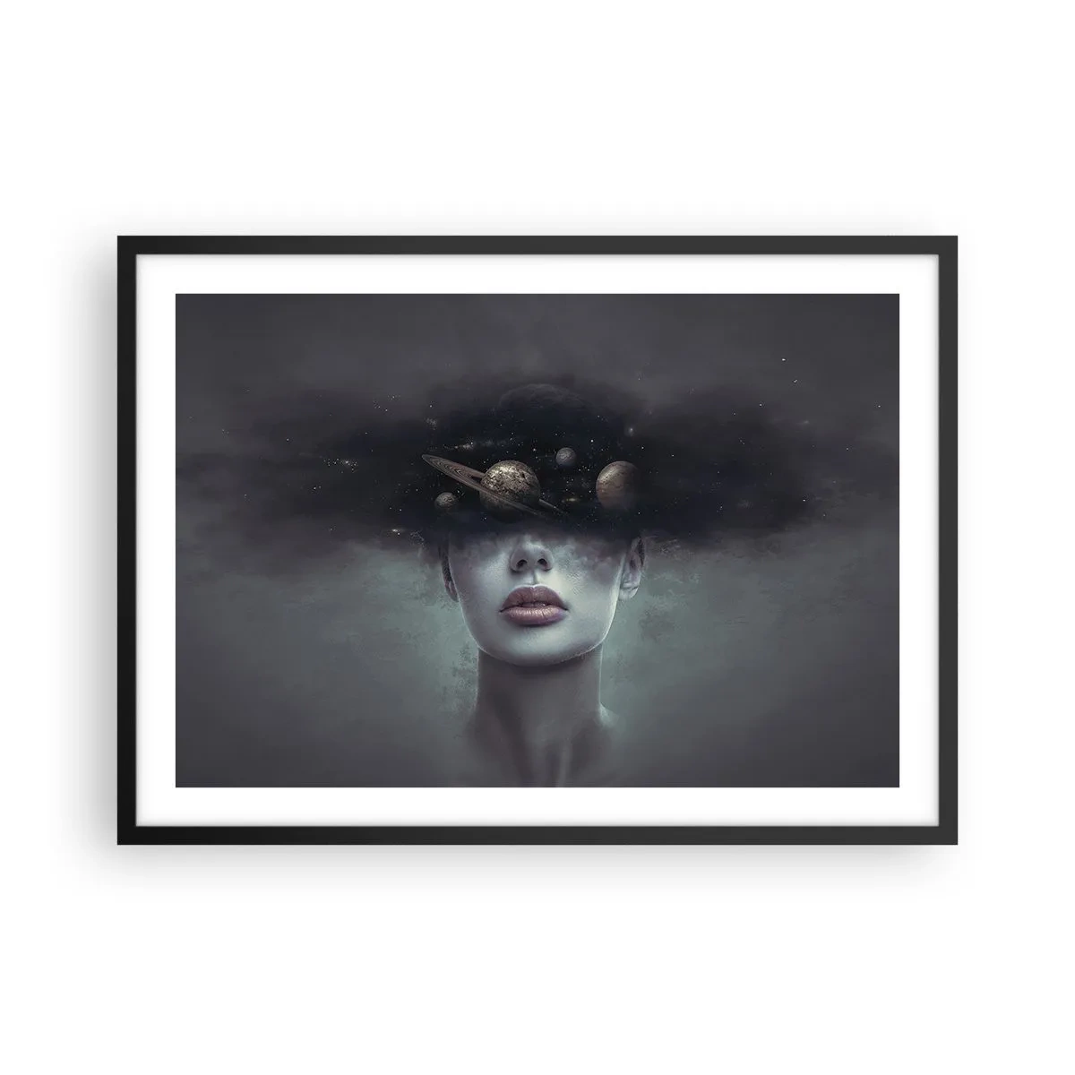 Poster in een zwarte lijst - En de planeten worden gek... - 70x50 cm