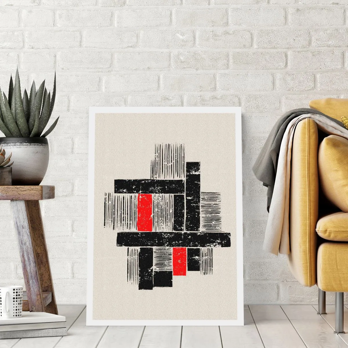 Poster - Rood en zwart - 30x40 cm