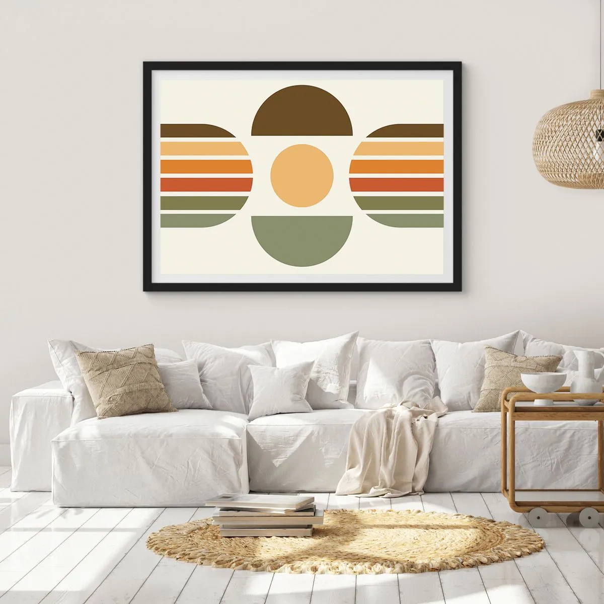 Poster in een zwarte lijst - In aardetinten - 70x50 cm