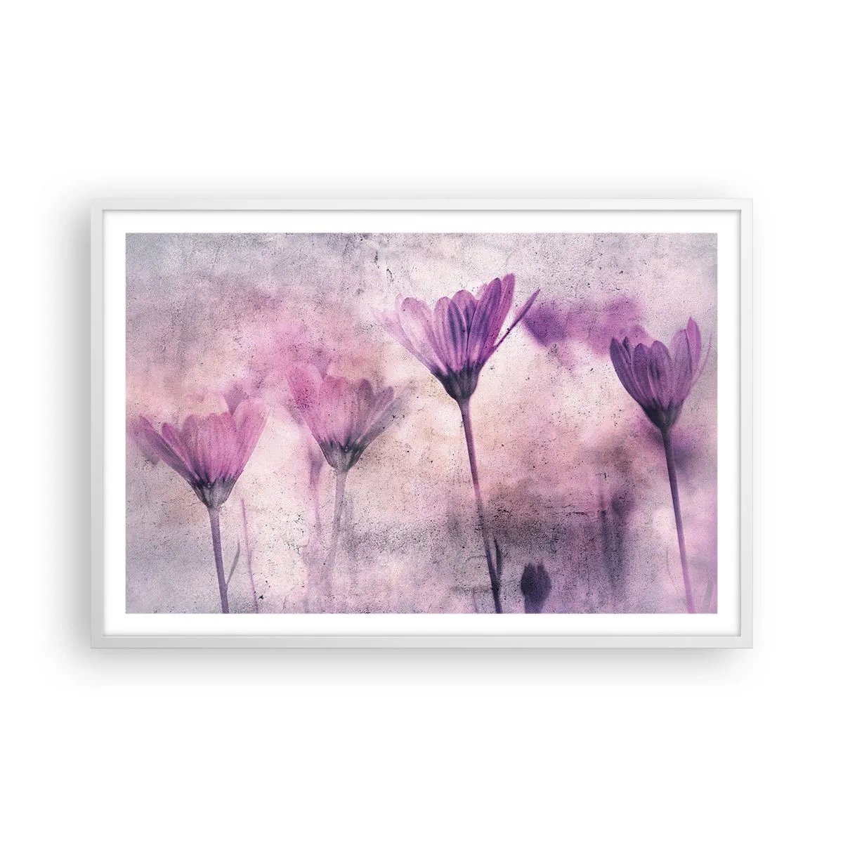 Poster in een witte lijst - Een droom van bloemen - 91x61 cm