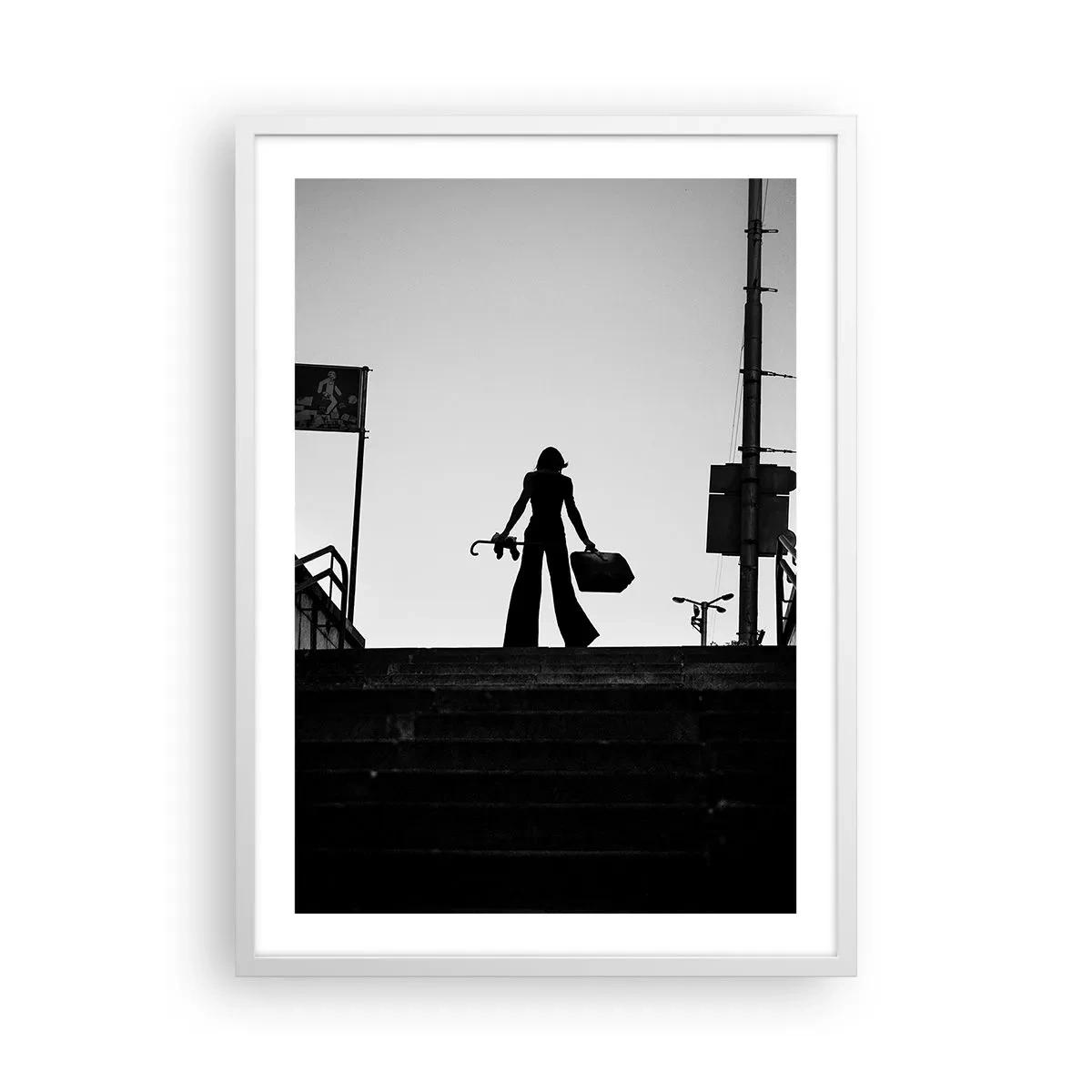 Poster in een witte lijst - Stedelijk dwalen - 50x70 cm