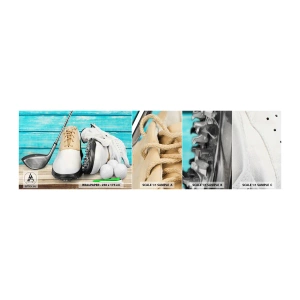 Fotobehang Monster Zelfklevend Deluxe Sticker - Alles klaar - Golf, Sport, Golfschoenen - 100x30 cm