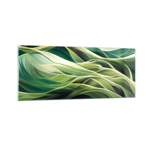 Schilderen op glas - Abstract groen spel - 100x40 cm