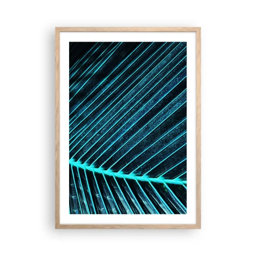 Een poster in een licht eiken lijst - Groene textuur - 50x70 cm