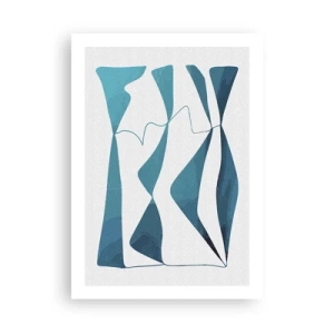 Poster - Abstractie: turquoise verbinding - 50x70 cm