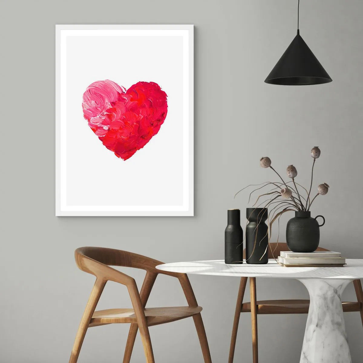 Poster in een witte lijst - Alles wat je nodig hebt is liefde - 70x100 cm