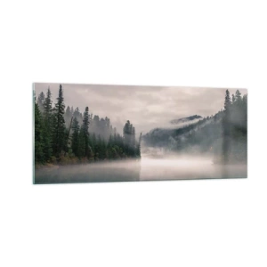 Schilderen op glas - In reflectie, in de mist - 100x40 cm
