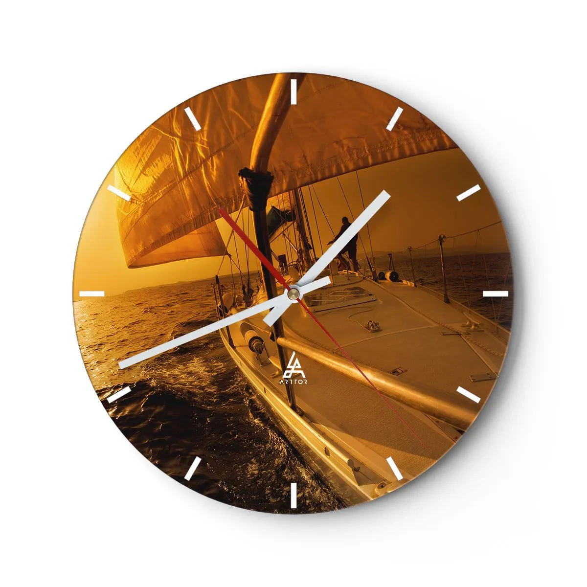 Wandklok - Klok - Een gouden avond na een kleurrijke dag - 40x40 cm