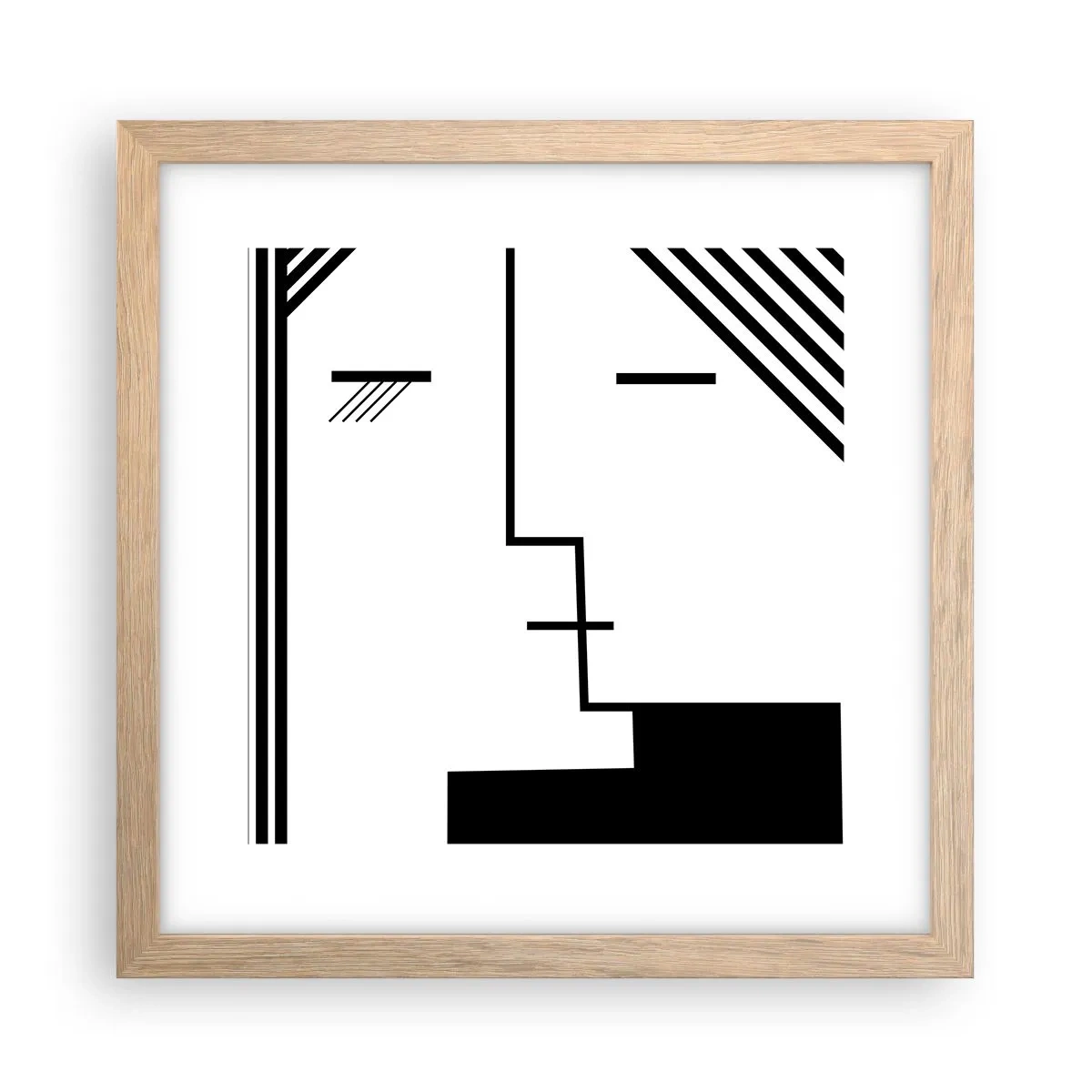 Een poster in een licht eiken lijst - Alleen maar een kus - 30x30 cm