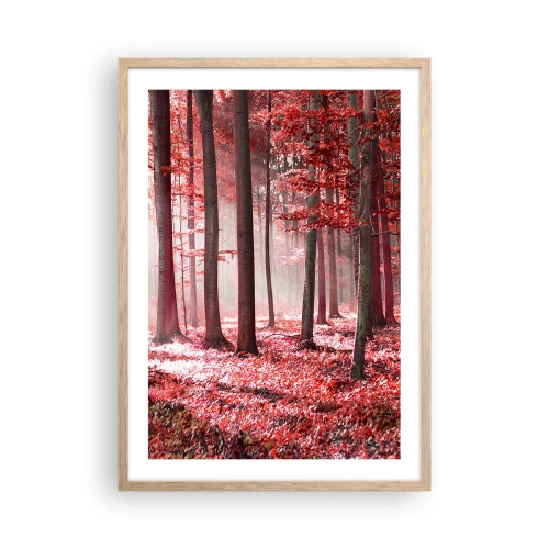 Een poster in een licht eiken lijst - Rood is net zo mooi - 50x70 cm