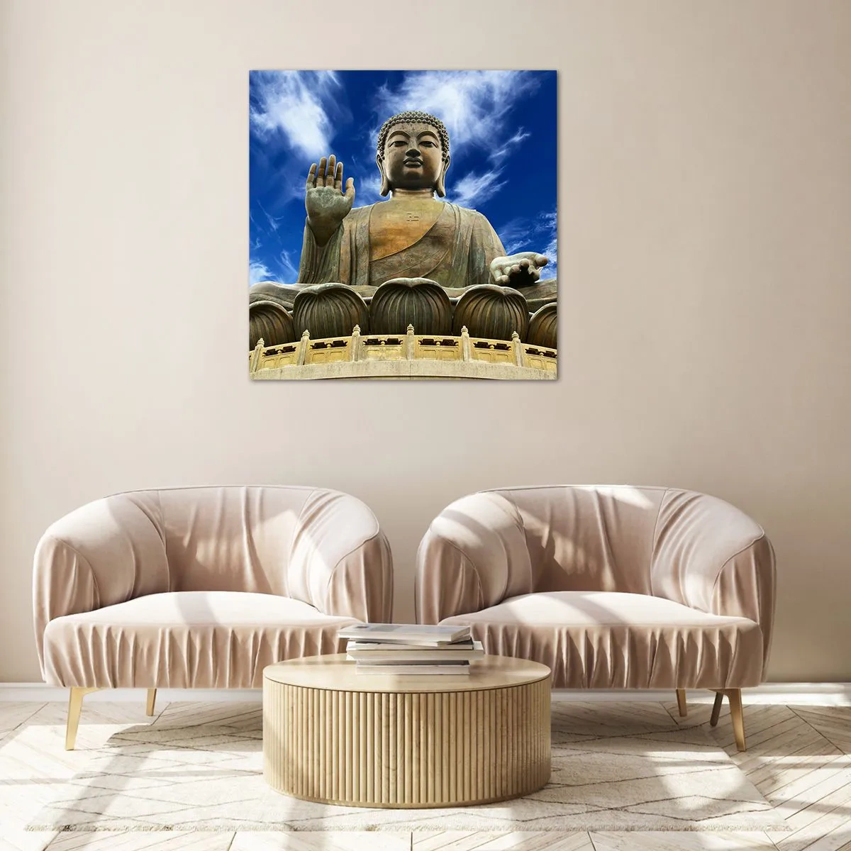 Schilderen op glas - Leef zonder angst - 70x70 cm