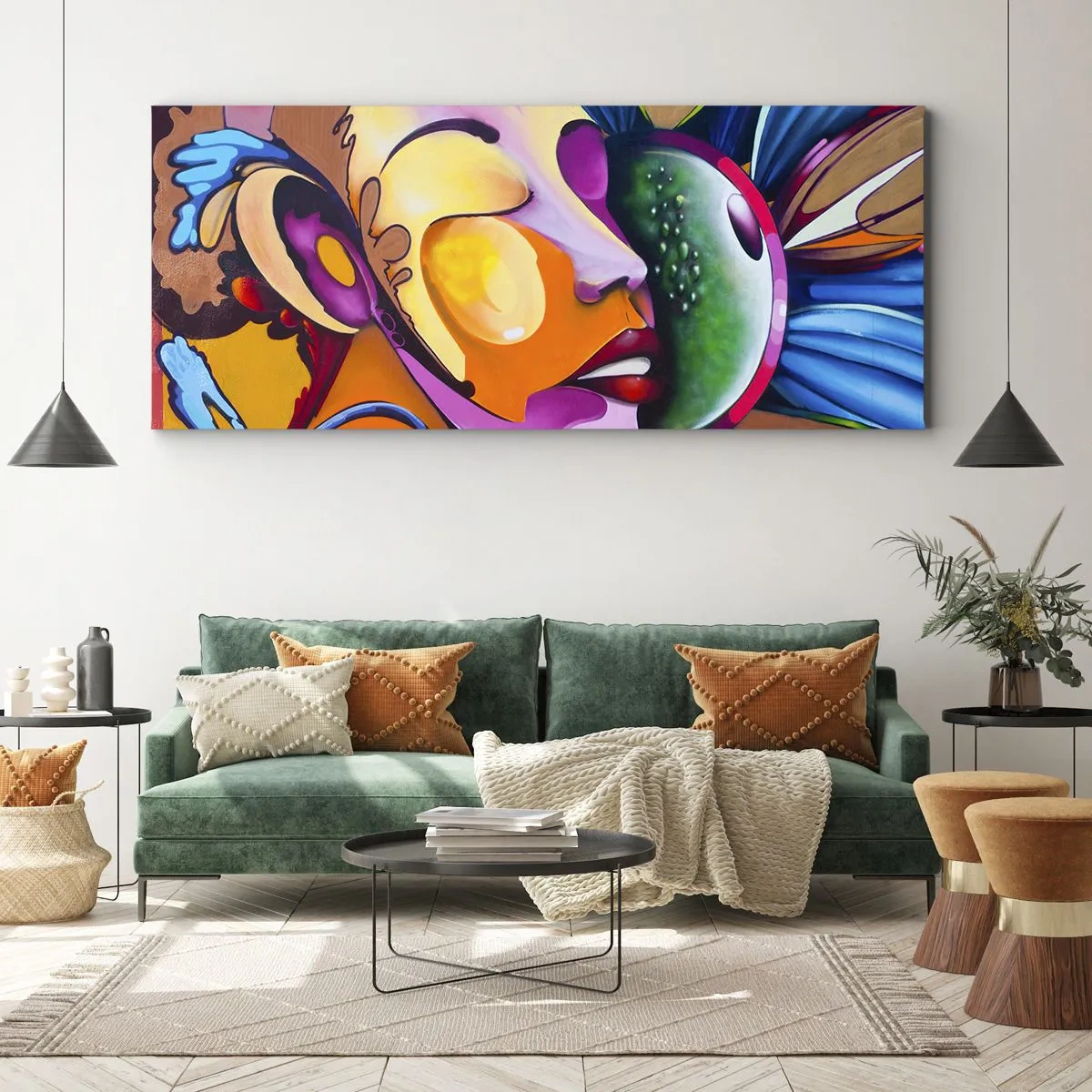Schilderen op canvas - Aanraken met kleur - 100x40 cm