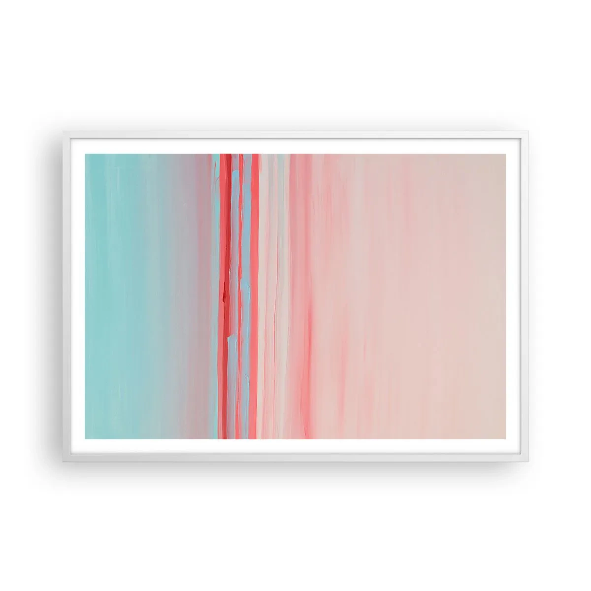 Poster in een witte lijst - Abstractie bij dageraad - 100x70 cm