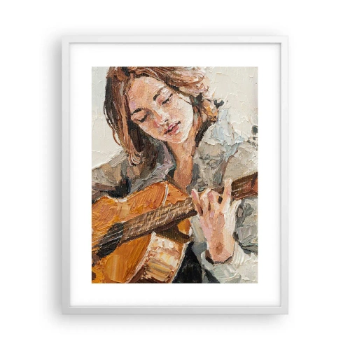 Poster in een witte lijst - Concerto voor gitaar en een meisjeshart - 40x50 cm