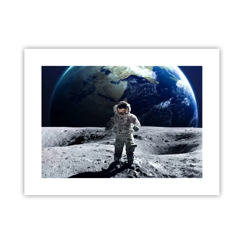 Poster - Groetjes van de maan - 40x30 cm