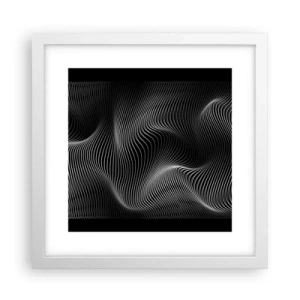 Poster in een witte lijst - Dans van licht in de ruimte - 30x30 cm