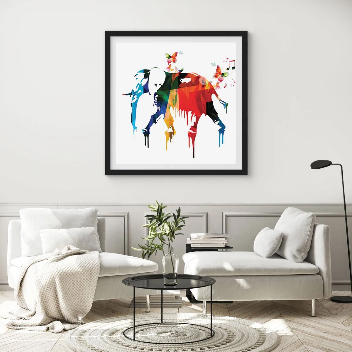 Poster in een zwarte lijst - Iedereen kan dansen - 30x30 cm