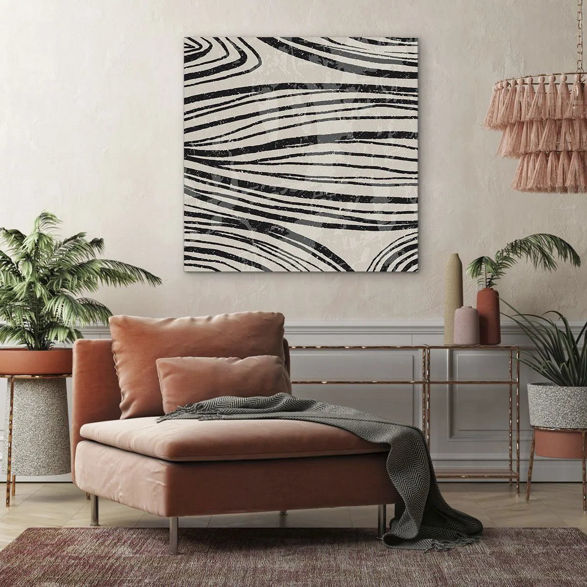 Schilderen op canvas - Lijnoverstromingsvlakte - 30x30 cm