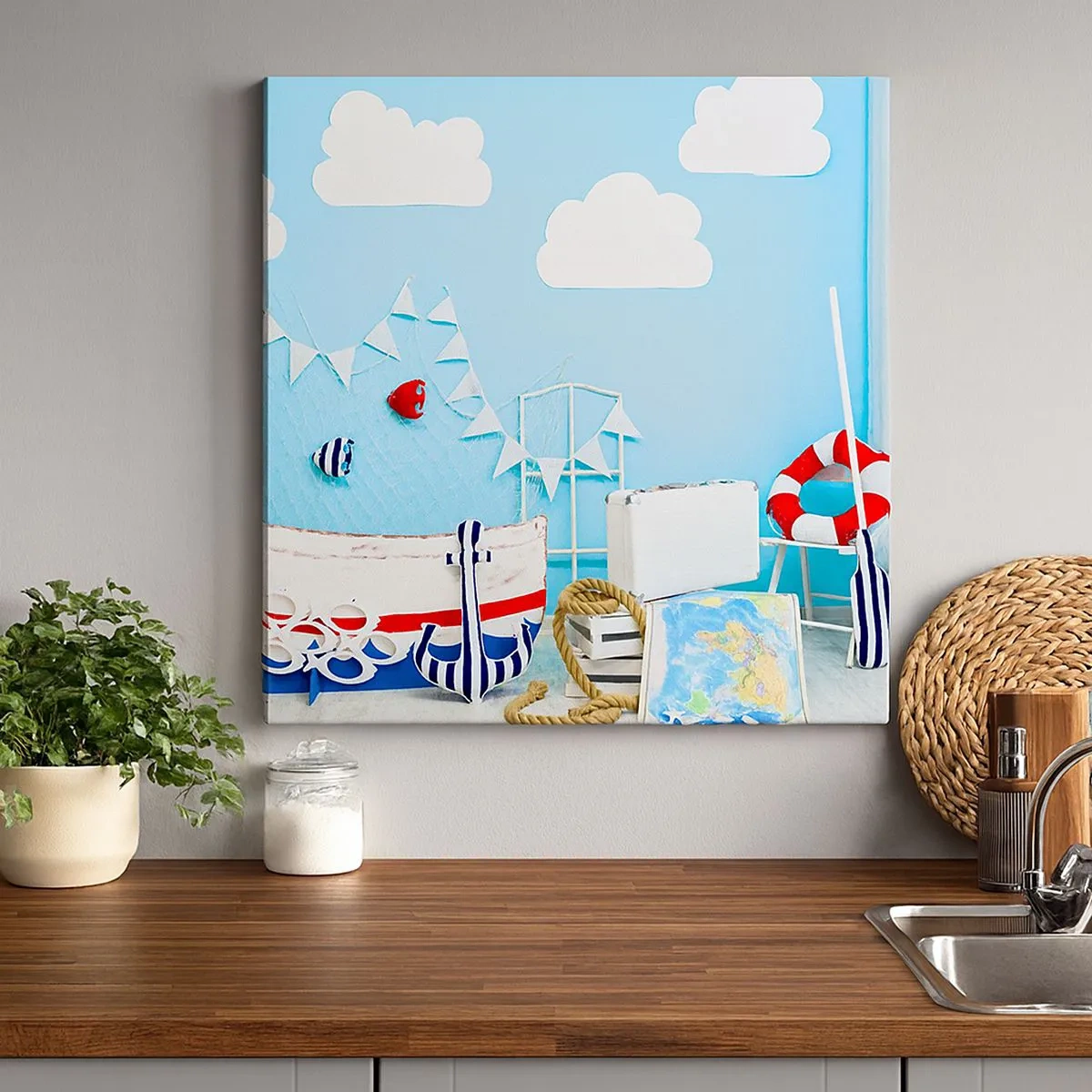 Schilderen op canvas - Het verlangen van een kind naar avontuur - 30x30 cm