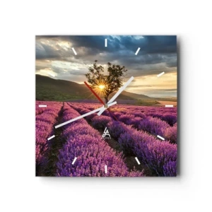 Wandklok - Klok - Lila gekleurd aroma - 30x30 cm